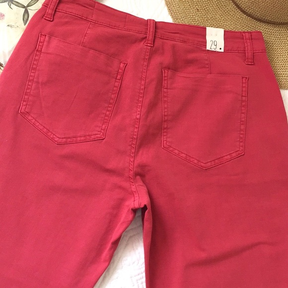 Cosmic Blue Love Women's Cropped Ankle Pants in Coral - Picture 13 of 16